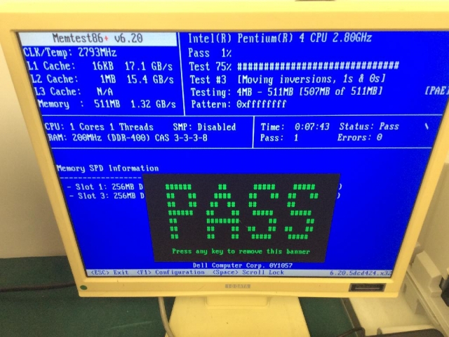 Dell OptiPlex GX270の応急修理・予備機制作の写真